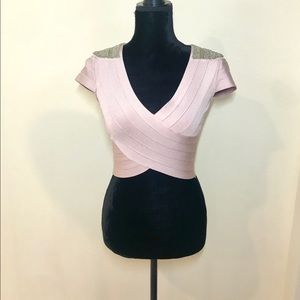 BEBE Mauve Bandage Crop Top!